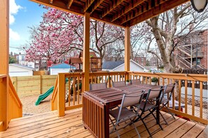 Patio over looking backyard.