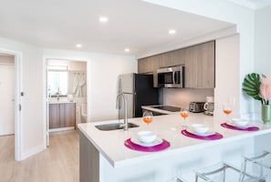 Newly remodeled full kitchen with Dishwasher, Microwave and little appliances