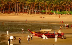Weddings on Kamala Beach.  Native fishing canoes.