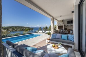 Terrace covered in front of the pool area