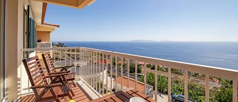 Balcony with sea view.