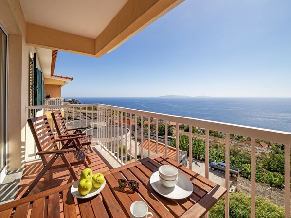 Balcony with sea view.