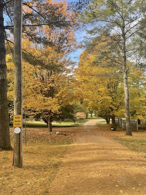 Entrance to the property during Fall Foliage Season.  Cottage is just on right.
