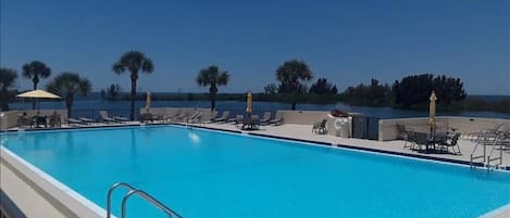 Heated pool overlooks the Gulf