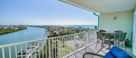 View of the Intracoastal from the private balcony.  Enjoy your morning coffee while watching the dolphins swim