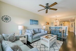 The living/dining area