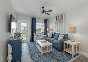 Living area - opens up to the unit's private balcony that overlooks the Intracoastal.