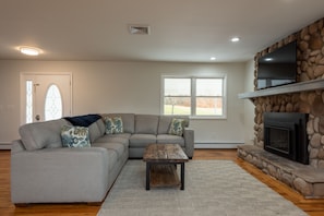 Living Room with Gas Fireplace, TV
