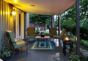 Rear Porch for relaxing and watching the pond 