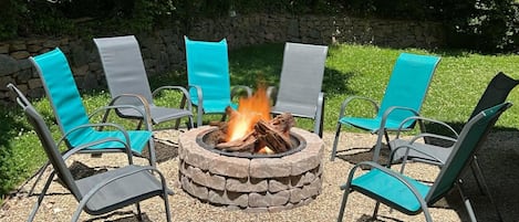 Enjoy the fire pit in the back yard