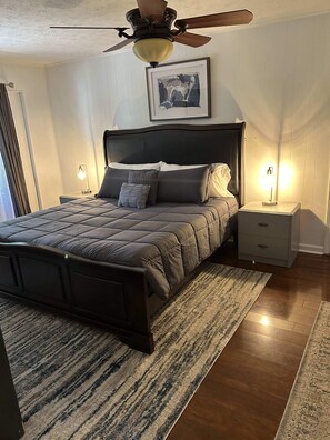 Master bedroom with King size bed