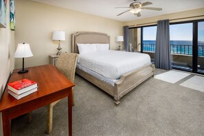 Recharge in this elegant suite after a long day of beach play - Gulf front with a king size bed...you can't beat these amenities!!