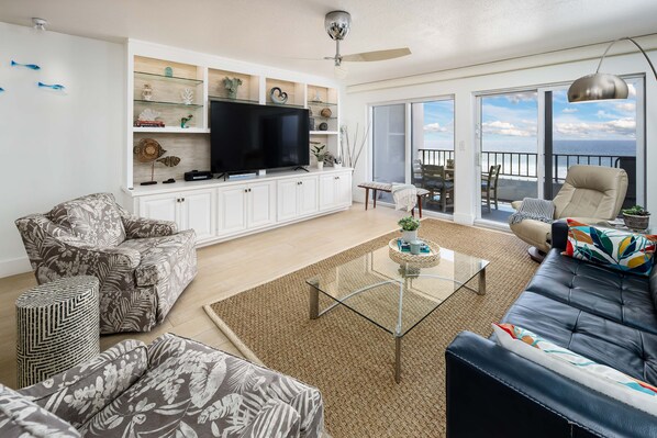 Modern touches - Unwind after a day at the beach in this comfortable living area.