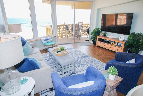 Modern Living Room with Stunning View of Ocean