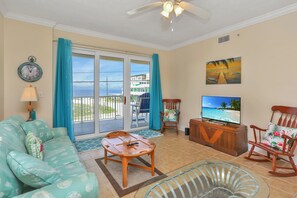 Living Room with TV & View