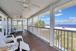 Gulf Front Screened Deck View