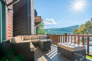 Relax on the deck with family and friends while you make plans for the day's adventures.