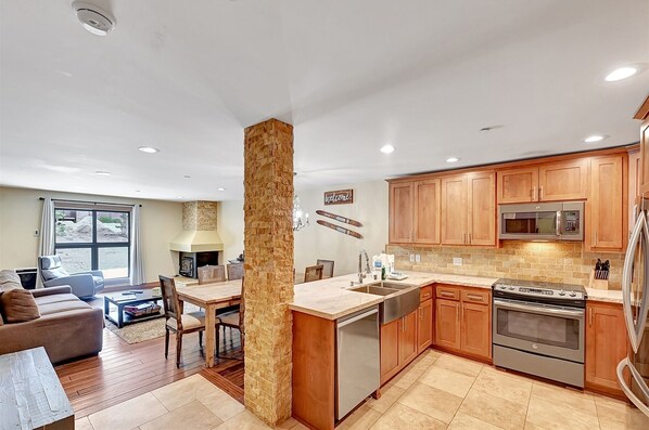 Open floorplan living room, dining room and kitchen