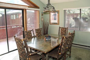 Nice dining room and private deck