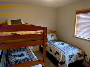 Second Bedroom, twin bed and twin sized bunks