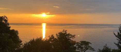 Sunset view from deck. 