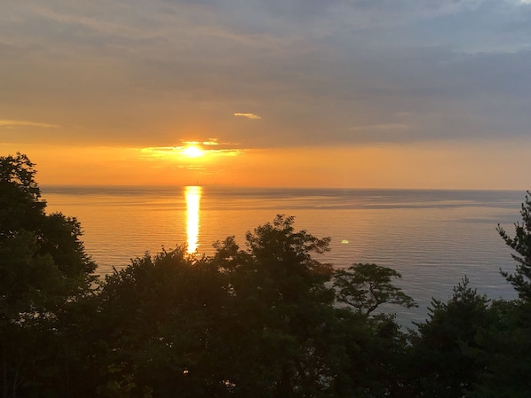 Sunset view from deck. 