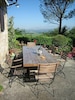 one of many outdoor dining areas with amazing views