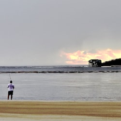 surf fishing at the south end of Tarpon Blvd.