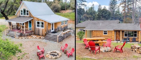 Cottage Retreat is two story. 
Log House Retreat is one story.