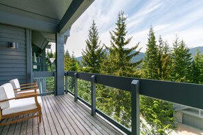 Enjoy mountain views from the deck