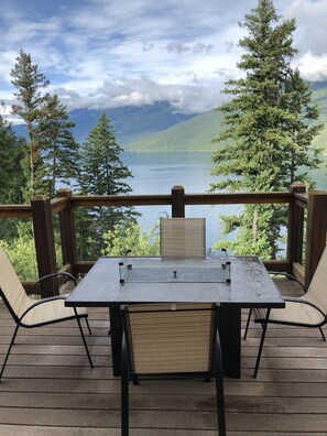 Deck view and Fire Pit