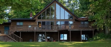 View of cabin from lake
