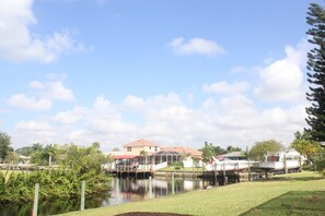 Backyard with river view