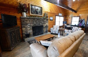 Living room from the deck door. 