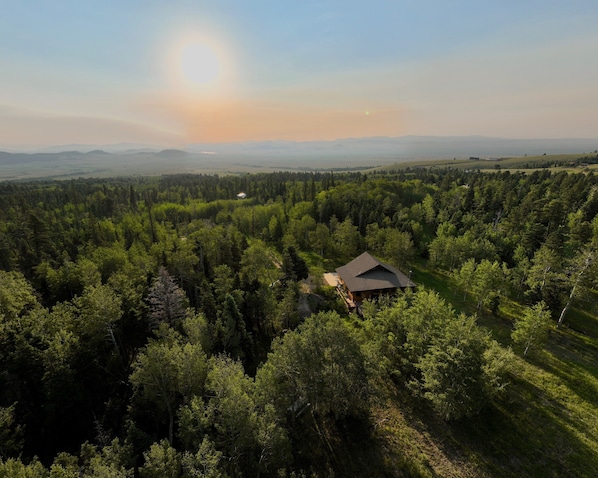 Magical Cabin in the Woods is set in the scenic Wet Mountain Valley.