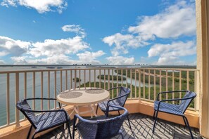 Enjoy morning coffee, dinner for 2, or a nightcap at the end of the day on your private open balcony overlooking the bay.