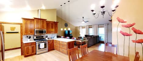 Open concept, living, dinning and kitchen