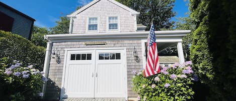 Front of cottage, parking for one vehicle