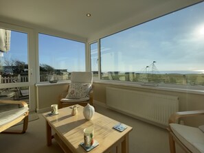 Sun room looking towards Llŷn Peninsula