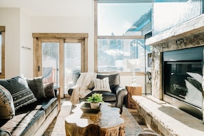 Family room with mountain views