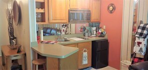 Fully stocked kitchenette