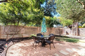 Courtyard offers a peaceful retreat - the perfect spot to enjoy that first cup of coffee, or unwind with a nice glass of wine