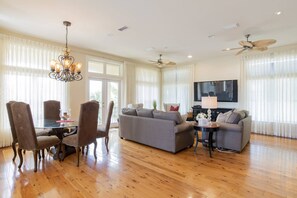 Large living area on the upper level of the home