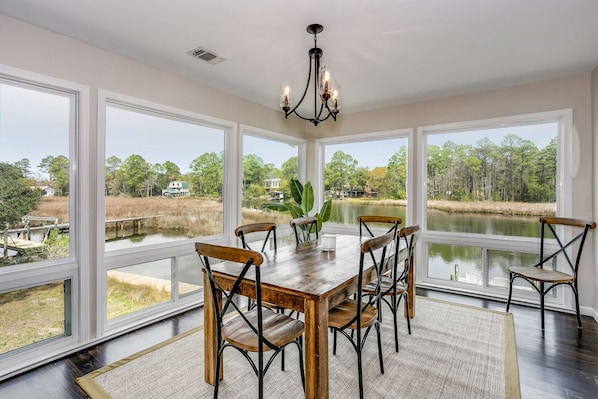 Stunning views from every window in the dining room