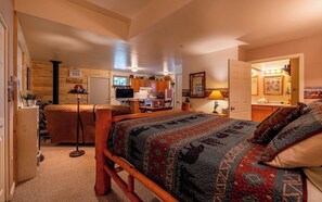 A relaxing place to rest on the Queen size lodgepole pine bed