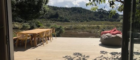 Deck and view to the estuary