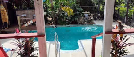 Pool and Tiki bar off master bedroom.