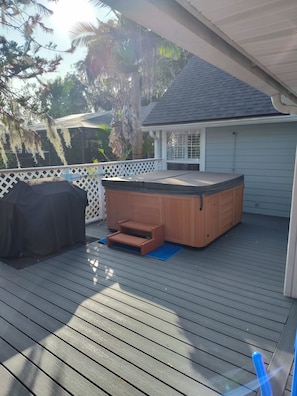 Hot Tub, and grill on the back deck.