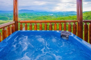 Luxurious hot tub with a gorgeous view