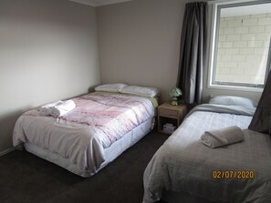 Bedroom three, double bed plus a single bed for family's to keep a eye on young